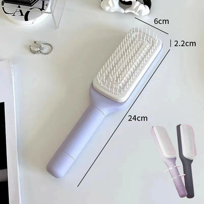 Effortless Clean Anti-Static Retractable Hair Brush & Massage Comb for Luxurious Hair Care